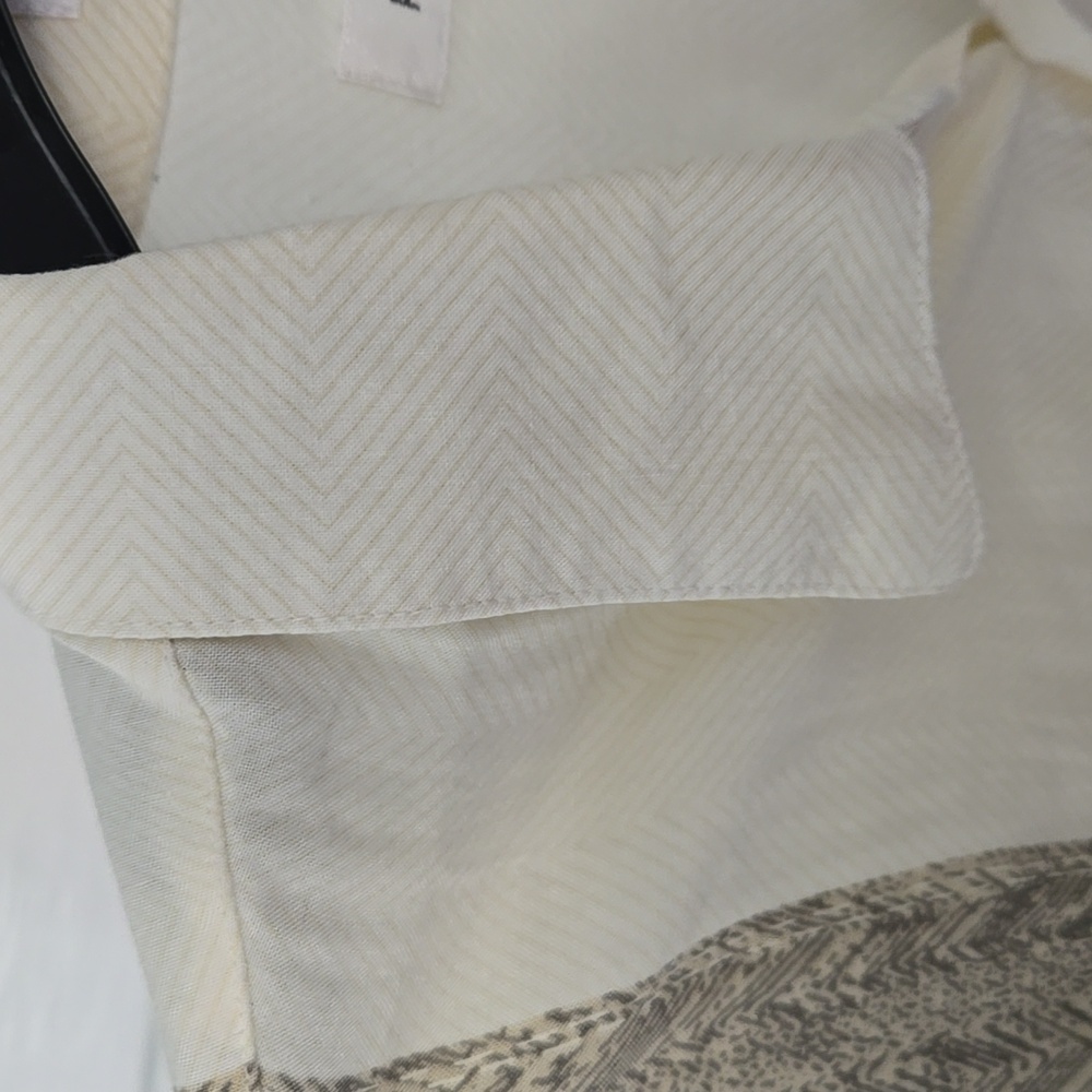 Pierre Cardin Cream Casual Button Down Shirt with Tropical Print - Picture 3 of 8